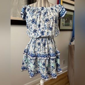 Taj by Sabrina Crippa sundress size XS. Adorable white and blue sundress.